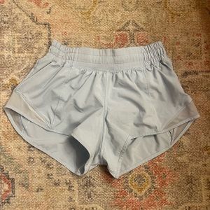 Light blue lululemon Hotty hot shorts, size 4,  2.5 inch. Like new.